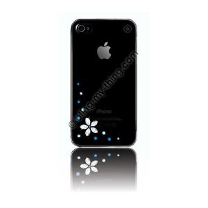  Bling My Thing Flower Case Blue Mix Clear for iPhone 4 (11-00-3-11)